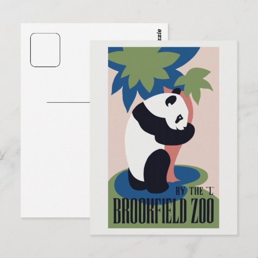 Retro Brookfield Zoo panda ad advertentie Briefkaart (Voorkant / Achterkant)