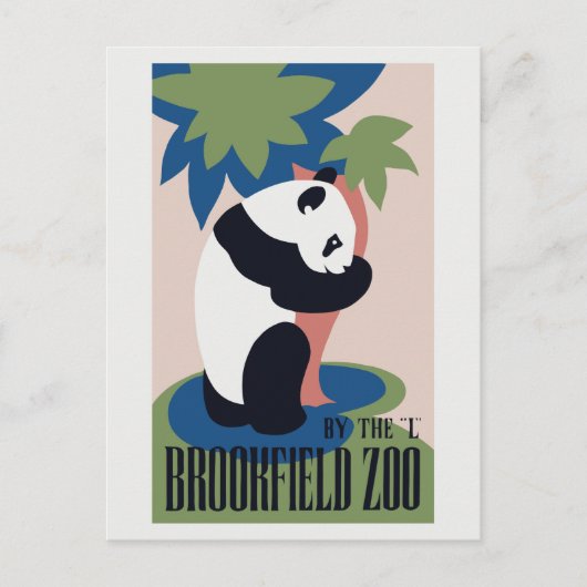 Retro Brookfield Zoo panda ad advertentie Briefkaart (Voorkant)