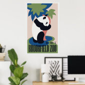 Retro Brookfield Zoo panda Poster (Thuiskantoor)