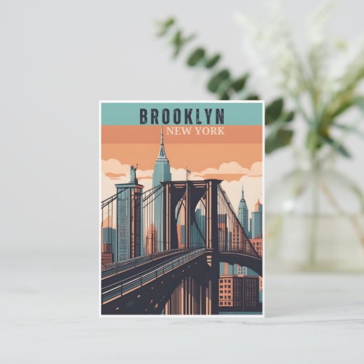 Retro Brooklyn: Verkenning van de nostalgische wij Briefkaart (Staand voorkant)