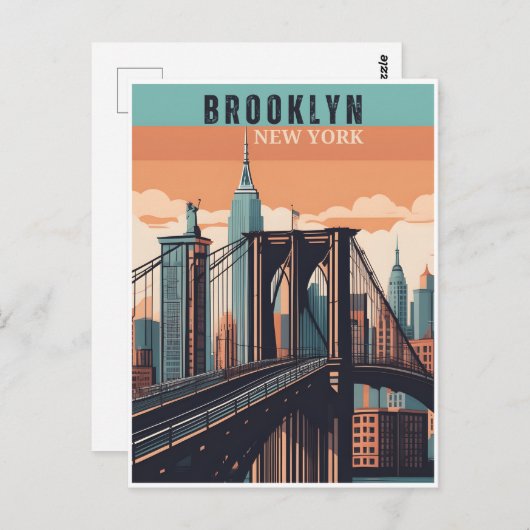 Retro Brooklyn: Verkenning van de nostalgische wij Briefkaart (Voorkant / Achterkant)