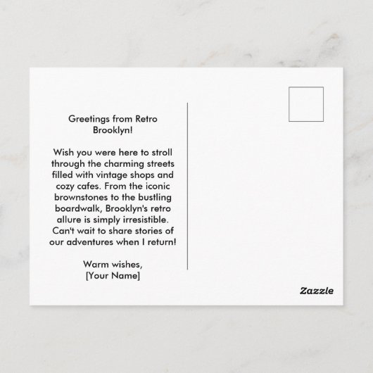 Retro Brooklyn: Verkenning van de nostalgische wij Briefkaart (Achterkant)