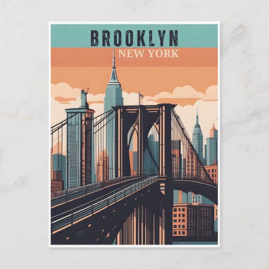 Retro Brooklyn: Verkenning van de nostalgische wij Briefkaart (Voorkant)