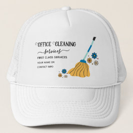 Retro Broom Kantoor schoonmaakservice Trucker Pet