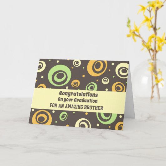 Retro Brother Gefeliciteerd Afstuderen Kaart (Gele Bloem)
