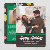 Retro Brown 2 foto vakantie Kaart | Verticaal (Voorkant / Achterkant)