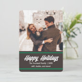 Retro Brown 2 foto vakantie Kaart | Verticaal (Staand voorkant)