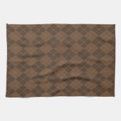 Retro Brown Argyle keukenhanddoek (Horizontaal)