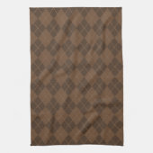 Retro Brown Argyle keukenhanddoek (Verticaal)