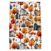Retro Brown Bloempatroon Medium Cadeauzakje (Achterkant)