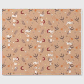Retro Brown Boho Whimsical Specialized Birthday Cadeaupapier (Vlak)