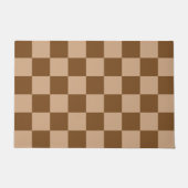 Retro Brown Checkerboard Pattern Deurmat (Voorkant)
