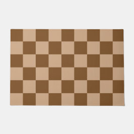 Retro Brown Checkerboard Pattern Deurmat