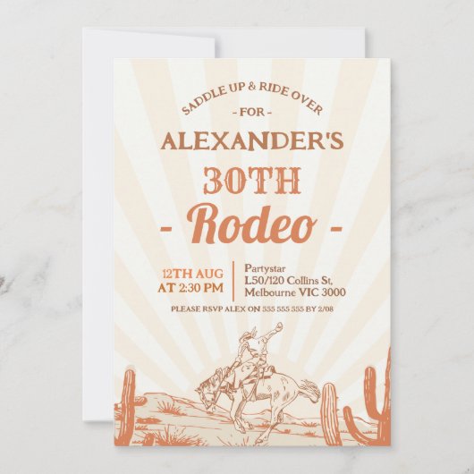 Retro Brown Cowboy thema 30ste verjaardag Kaart (Voorkant)