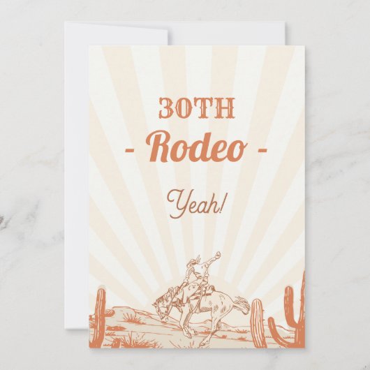 Retro Brown Cowboy thema 30ste verjaardag Kaart (Achterkant)
