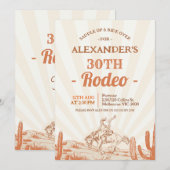 Retro Brown Cowboy thema 30ste verjaardag Kaart (Voorkant / Achterkant)