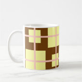 Retro Brown | Cream Checker Pattern Coffee Mug  Koffiemok (Links)