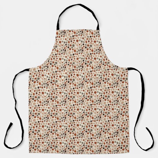 Retro Brown Dot Pattern All-Over Print Apron Schort (Voorkant)
