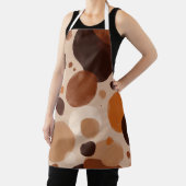 Retro Brown Dot Pattern All-Over Print Apron Schort (Insitu)