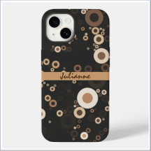 Retro Brown en Beige Circle Patroon