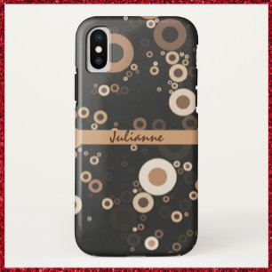Retro Brown en Beige Circle Patroon Case-Mate iPhone Case