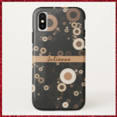 Retro Brown en Beige Circle Patroon Case-Mate iPhone Case