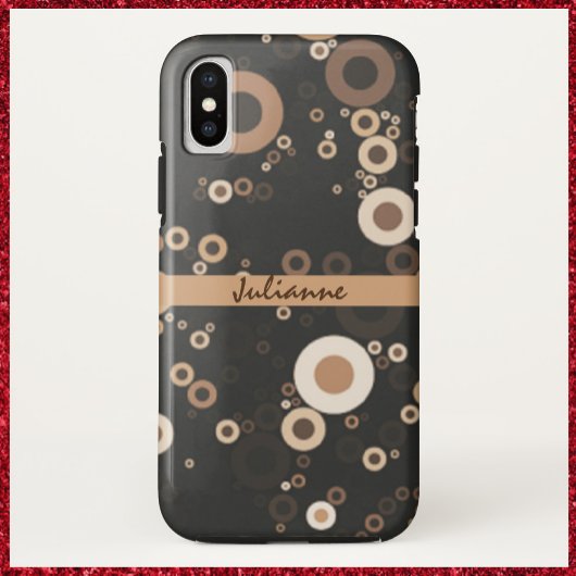 Retro Brown en Beige Circle Patroon Case-Mate iPhone Case