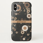 Retro Brown en Beige Circle Patroon Case-Mate iPhone Case (Achterkant)