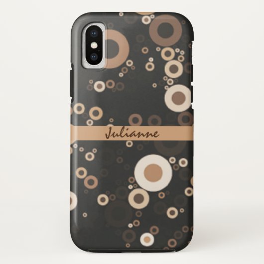 Retro Brown en Beige Circle Patroon Case-Mate iPhone Case (Achterkant)