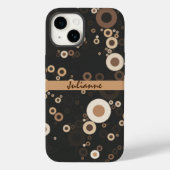 Retro Brown en Beige Circle Patroon Case-Mate iPhone Case (Achterkant)