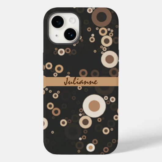 Retro Brown en Beige Circle Patroon Case-Mate iPhone Case (Achterkant)