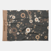 Retro Brown en Beige Circle Patroon Theedoek (Horizontaal)