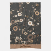 Retro Brown en Beige Circle Patroon Theedoek (Verticaal)