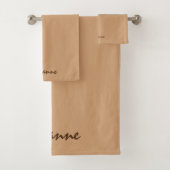 Retro Brown en beige Cirkel Bad Handdoek (Insitu)