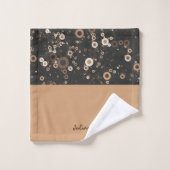 Retro Brown en beige Cirkel Bad Handdoek (Wasdoekje)