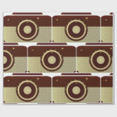 Retro Brown en Goud Antiek Radio Cadeaupapier (Vlak)