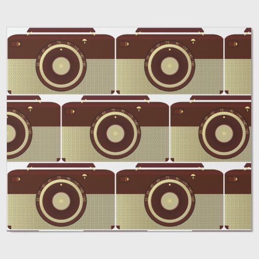 Retro Brown en Goud Antiek Radio Cadeaupapier (Vlak)