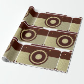 Retro Brown en Goud Antiek Radio Cadeaupapier (Uitgerold)