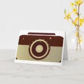 Retro Brown en Goud Antiek Radio Kaart (Gele Bloem)