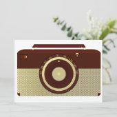 Retro Brown en Goud Antiek Radio Kaart (Staand voorkant)