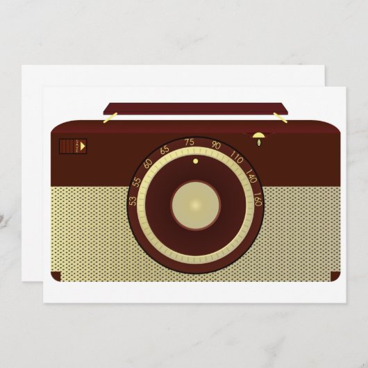 Retro Brown en Goud Antiek Radio Kaart (Voorkant / Achterkant)