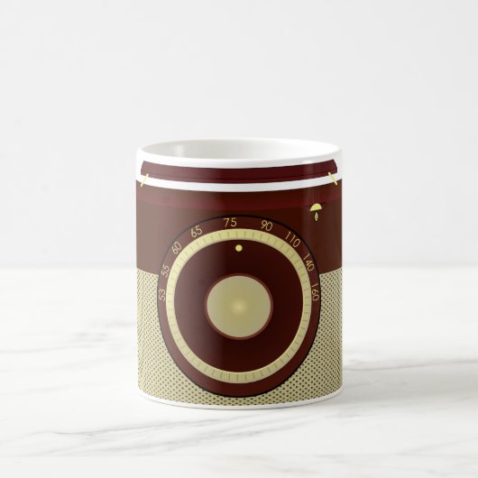 Retro Brown en Goud Antiek Radio Koffiemok (Center)