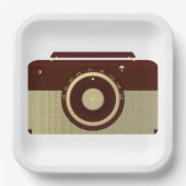 Retro Brown en Goud Antiek Radio Papieren Bordje (Voorkant)