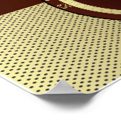 Retro Brown en Goud Antiek Radio Poster (Hoek)