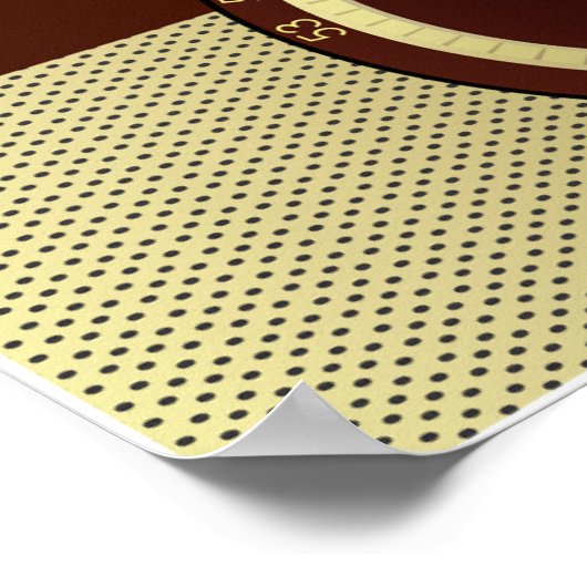 Retro Brown en Goud Antiek Radio Poster (Hoek)