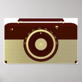 Retro Brown en Goud Antiek Radio Poster (Voorkant)