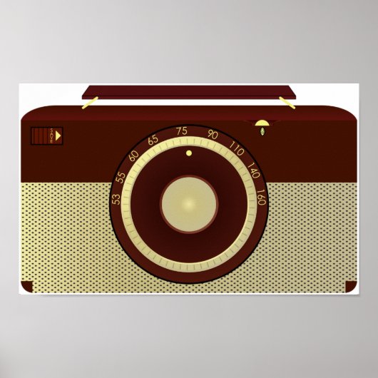 Retro Brown en Goud Antiek Radio Poster (Voorkant)