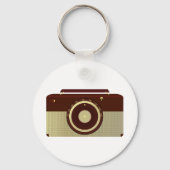 Retro Brown en Goud Antiek Radio Sleutelhanger (Voorkant)