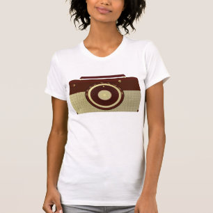 Retro Brown en Goud Antiek Radio T-shirt
