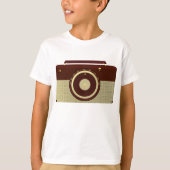 Retro Brown en Goud Antiek Radio T-shirt (Voorkant)